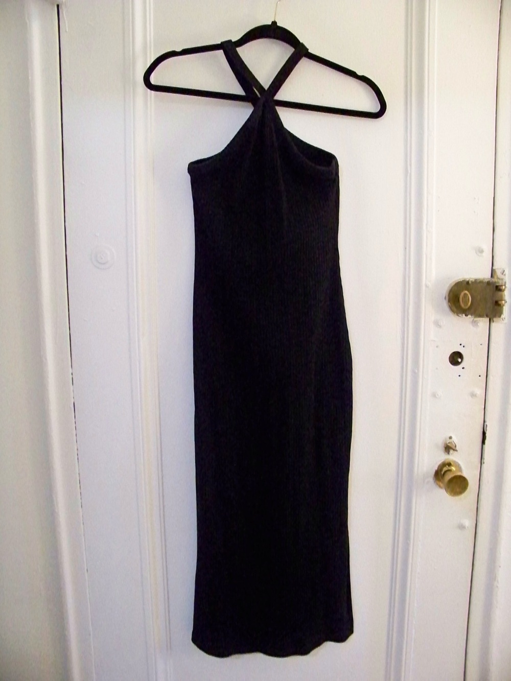 Old Navy Black Criss-Cross Halter Midi Dress